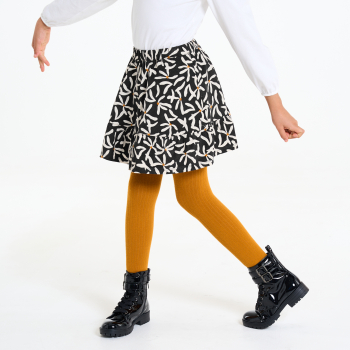 تنورة قصيرة من المخمل االمنقوش باللون الأسود للفتيات